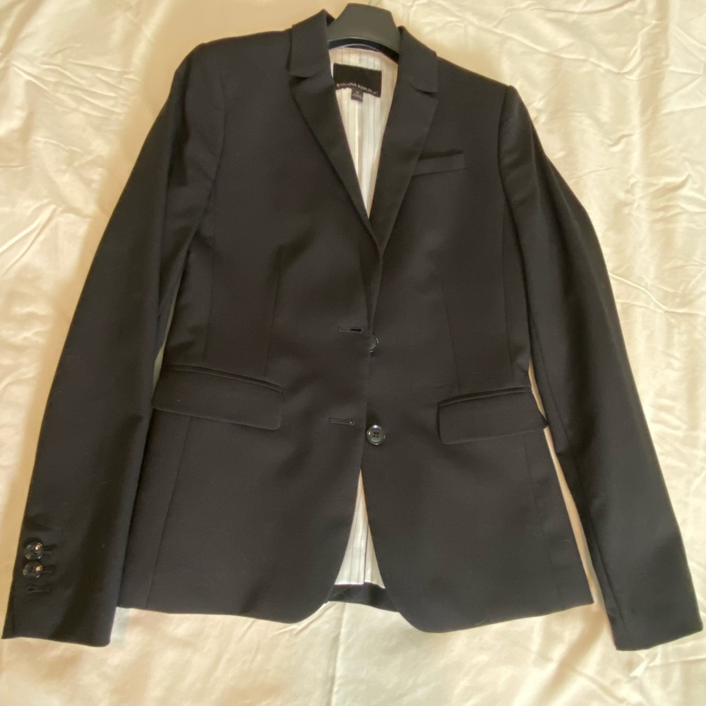 Banana Republic Black Blazer with Pinstripe Lining